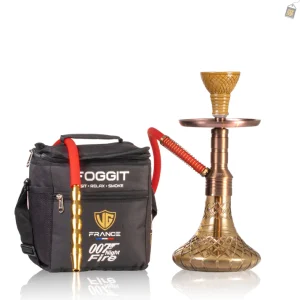 Noddy 007 Night Fire Hookah with Bag - Bronze Stem / Grey Base