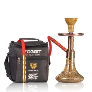 Noddy 007 Night Fire Hookah with Bag - Bronze Stem / Grey Base