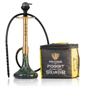 VG Sikander Hookah - Gold Stem / Emerald Green Base
