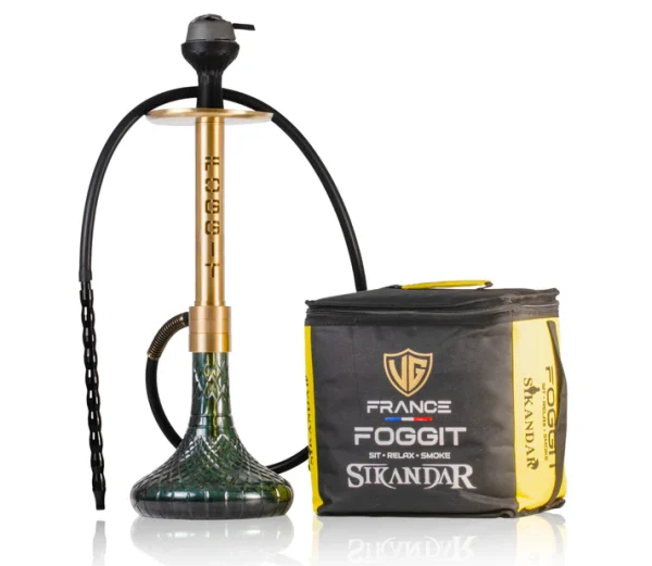 VG Sikander Hookah - Gold Stem / Emerald Green Base